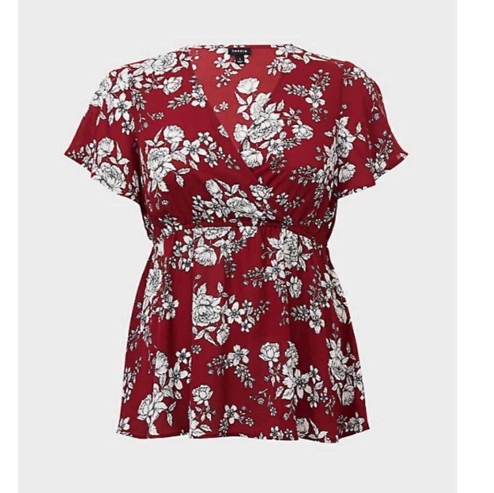 Torrid georgette baby doll top